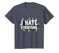 Ew People I Hate Everyone Sarcastic Introvert Humor T-Shirt, Kids, Heather Blue, 3 Years