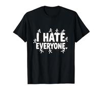 Ew People I Hate Everyone Sarcastic Introvert Humor T-Shirt, Men, Black, 6XL