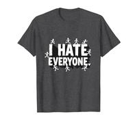 Ew People I Hate Everyone Sarcastic Introvert Humor T-Shirt, Men, Dark Heather Grey, 3XL