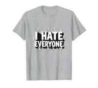 Ew People I Hate Everyone Sarcastic Introvert Humor T-Shirt, Men, Heather Grey, M