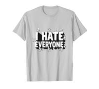 Ew People I Hate Everyone Sarcastic Introvert Humor T-Shirt, Men, Silver Grey, Medium