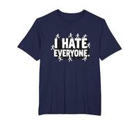 Ew People I Hate Everyone Sarcastic Introvert Humor T-Shirt, Men's Big and Tall, Navy, 6X Tall