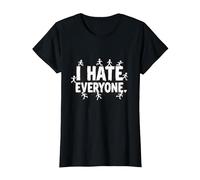Ew People I Hate Everyone Sarcastic Introvert Humor T-Shirt, Women, Black, XL