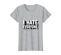 Ew People I Hate Everyone Sarcastic Introvert Humor T-Shirt, Women, Heather Grey, 3XL