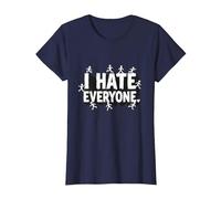 Ew People I Hate Everyone Sarcastic Introvert Humor T-Shirt, Women, Navy, XXL