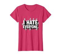 Ew People I Hate Everyone Sarcastic Introvert Humor T-Shirt, Women, Red Heather, L
