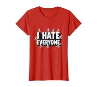 Ew People I Hate Everyone Sarcastic Introvert Humor T-Shirt, Women, Red, S
