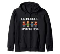 Ew People I Prefer NPCs, Funny Gamer Introverts, Nerds, Geek Zip Hoodie