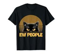 Ew People Retro Funny Cat Social Anxiety Anxious Value Graphic T-Shirt