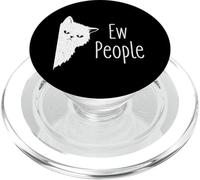 Ew People White Cat Meme Funny Anti Social Cat Owner Meowy PopSockets PopGrip for MagSafe