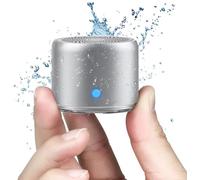 EWA A106 Pro IP67 Waterproof Bluetooth Wireless Mini Speaker with Travel Case Packed, 12-Hour Playtime, Small But Loud, Portable for Car Bike Outdoors Shower(Silver)