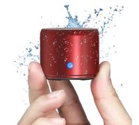 EWA Carrying Case Included, Mini Portable Wireless Bluetooth Speaker with Extra Bass, Waterproof IP67, with 12 Hours of Playback, Reading, Hiking, Beach and Travel… (Red)
