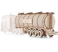EWA Eco-Wood-Art Tank Trailer for Road King 3D Wooden Jigsaw Puzzles for Teenagers and Adults Tank Trailer DIY Kit, Self-Assembly, No Glue Required, 251 Pieces, Natural