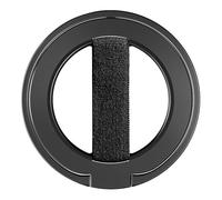 EWA MagOne Ultra Phone Grip Stand with Replaceable Elastic Finger Loop, Removable Magnetic Ring Holder Kickstand Loop, Double-Sided Magnetic Accessories for iPhone 15, 14, 13 Pro/Max/Plus-Black