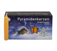 EWA Pyramid Candles Small Natural Approx. 14 x 74 mm Pack of 50 Christmas Candles, Advent Candles, Christmas Tree Candles, Tree Candles, Candles