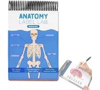 EWAIDI Anatomy Label Lab Workbook, Creative Human Anatomy Busy Book, Physiology Study Tools, 100+ Full-Color Dry-Erase Pages, for Medical School Students, Doctors, Nurses (Blue)
