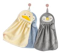 Ewanda store 3 Pack Cute Hand Towels,Hand Towels with Hanging Loop,Kids Hanging Hand Towels for Kitchen Bathroom Home