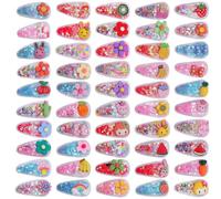 Ewanda store 30 Pcs Glitter Snap Hair Clips Flower Animal Fruit Cartoon Snap Hair Barrettes Hair Accessories for Toddlers Infants Kids Girls