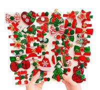 Ewanda store 30 Pieces Christmas Hair Clips Baby Girls Bow Hair Clips Baby Flower Hair Clips Hair Accessories for Infant Toddler Little Girls