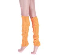 Ewandastore Women's Candy Color 80S Winter Leg Warmers Knitted Wool Crochet Long Boot Socks, Orange