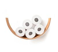 EWART WOODS Toilet Paper Holder with Shelf, Wooden Walnut WC Roll Storage, Floating Rolls Rack for Spare Toilet Roll, Unique Holders for Bathroom, Oak Wall Mounted Toilet Paper Storage (Ash), EW215