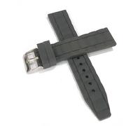 EWATCH ACCESSORIES 20mm Silicone Rubber Watch Band for Seamaster Planet Ocean Black Pin Buckle-7, Black, 20mm