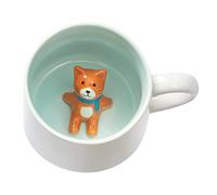 Ewaymado 3D Coffee Mug Cat Inside Cup,Cute Handmade Animal Figurine Ceramics Teacup,Christmas,Birthday,Mother's Day Gifts for Friends Family or Kids,Best Cocoa Cups Couples Mugs (White Cat)