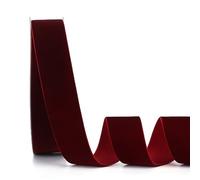 Ewaymado Burgundy Velvet Ribbon 2 Inch x 20Yd,Great for Gift Wrapping,Hair Bows,Christmas,Wedding Party Decoration (2" Burgundy)