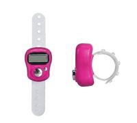 Ewayz 1Pc Digital Finger Counter, Electronic Tally Counter with LCD Display & Adjustable Ring Strap, Clicker Counter for Tasbeeh, Golf Score, Knitting, Crochet, Row Counting (Pink)