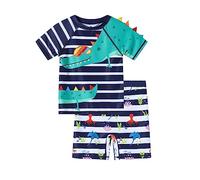 Ewbob Boy Swimsuit Sun Protection Short Sleeve Bathing Suit Kids Crocodile All in One Piece Swimwear Ages 18 Months to 6 Years Swim Costume for Swimming Lessons, Beach and Pool,C1-009,3-4Y