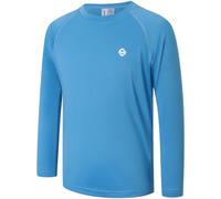 Ewbob Kids UPF 50+ Long Sleeve Rash Guard Quick Dry Tops Blue 13-14Y