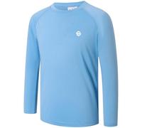 Ewbob Kids UPF 50+ Long Sleeve Rash Guard Quick Dry Tops Sky Blue 7-8Y