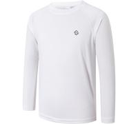 Ewbob Kids UPF 50+ Long Sleeve Rash Guard Quick Dry Tops White 11-12Y