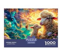 Ewe And Lamb by Glowing Water, Ships 1000 Piece Jigsaw Puzzle Sheep Recycled Cardboard, Great Gift for All Ages 70x50cm/1000pcs