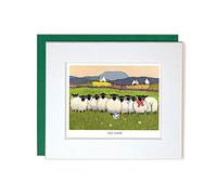 "Ewe-nited" Mounted Greeting Card by Thomas Joseph - United Football Sheep Card