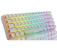 EWEADN G61 Typewriter Keyboard Wireless Mechanical Keyboards, 60% Mini Typewriter Keyboards with Rainbow Backlit, Anti-Ghosting, Red Switch Bluetooth/2.4GHz/USB-C Cute Aesthetic Keyboard-White