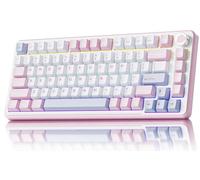 EWEADN GS75 Wireless Mechanical Keyboard, 75% Gaming Keyboard Gasket, Hot-Swappable Custom Keyboard with RGB, Knob, PBT BT5.0/2.4G/USB-C Keycaps Creamy Keyboard (Switch