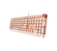 EWEADN Typewriter Style Mechanical Gaming Keyboard, Wired Mechanical Keyboards, LED Backlit Keyboards, Media Control Button, Wired Computer Keyboard, Switch