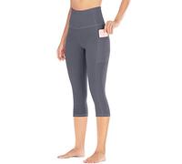 Ewedoos Cropped Gym Leggings with Pockets Capri Yoga Pants for Women High Waisted 3/4 Leggings for Workout Sport Exercise