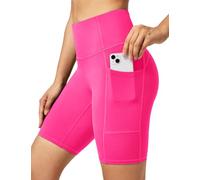 Ewedoos Cycling Shorts Women Running Gym Shorts for Women with Pockets High Waisted Tummy Control Soft Womens Sports Yoga Biker Workout Short Hot Pink