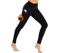 Ewedoos Fleece Lined Leggings Women Thermal Leggings Women Winter Gym Leggings High Waisted Warm Yoga Pants with Pockets Black