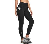 Ewedoos Fleece Lined Leggings Women Water Resistant Thermal Leggings with Pockets High Waisted Winter Warm Yoga Pants Black