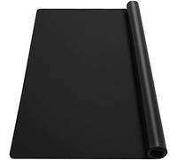 Ewen 39.4x23.5in 2mm Heat Resistant Silicone Mat, Extra Large Thick Placemat for Kitchen Counter, Workbench Countertop Protector Mat Hot Pads for Coffee Maker Bar Crafts Glass Top Stove Cover Black