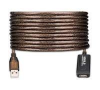 Ewent 15M USB 2.0 Extension Cable - High Speed Data Transfer, USB A Male to A Female Extender, Compatible with Printer, Scanner, Camera, Card Reader, USB Disk, Keyboard - Grey