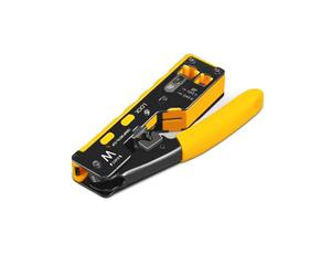 Ewent Crimping Plier, Crimping Tool, Multifunctional Wire Stripper for CAT.5e / CAT.6 / CAT.6A / CAT.7 & RJ11/12 LAN Cables, Yellow Crimping Pliers
