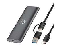 Ewent Enclosure USB 3.2 Gen2 for M.2 NVMe PCIe SSD - External Aluminium Case, supports Key M 2230-2280, speeds up to 10 Gbps, tool-free, compatible with USB-C / USB-A, UASP&TRIM, For MacOS & Windows