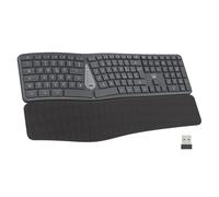 ewent Ergonomic Wireless Keyboard, Ergonomic Keyboard Italian Layout, Integrated Wrist Rest, Bluetooth and USB Connectivity, Easy-Switch, Silent Keys, Compatible with Windows, Mac and Android