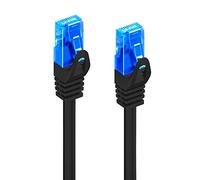 ewent Ethernet Network Patch Cat.5e U/UTP cable transmission up to 1Gigabit, 2 RJ45 connectors, PVC cable, CCA, AWG 26/7. Ideal for fiber optic transmission with Gigabit/LAN regi 0.5m black
