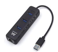 Ewent EW1140 3-port USB 3.0 Hub and 1 RJ45 10/100/1000 Gigabit LAN port for Utr