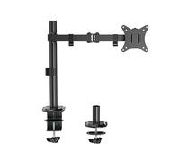Ewent EW1510 Single Monitor Stand,Single Monitor Arm,Ergonomic Single Monitor Stands for Desks,13-27 inch TV/Monitor Support Bracket,Adjustable Height,Tilt and Swivel,with Clamp,VESA 75X75 and 100X100